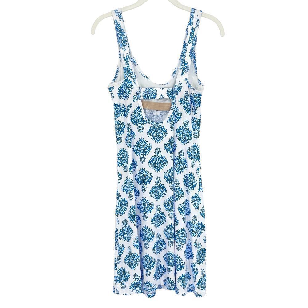 Carve Designs Blue and White Sleeveless Mini Dress - Picture 3 of 5